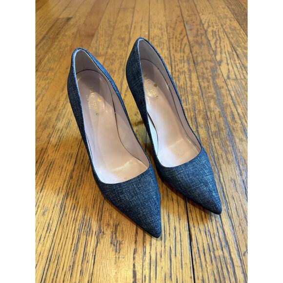 Kate Spade Shoes Womens Size 7B Blue Pointed Toe High Heel Pumps Made Italy - Picture 1 of 8